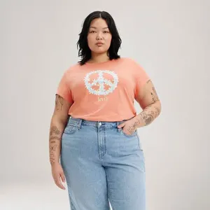 Camiseta Levi's® Graphic Authentic Plus Size Manga Curta Coral - 1X USA | EG BR