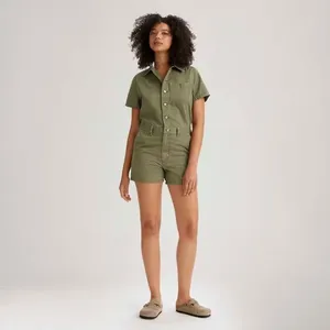 Macaquinho Levi's® Heritagem Romper Verde Manga Curta - XS USA | PP BR