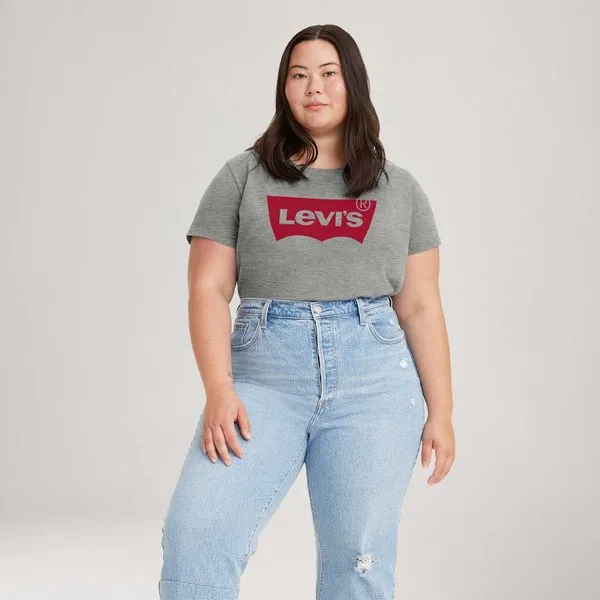 Camiseta Levi's® Clássica Perfect Plus Size Cinza - 1X USA | EG BR