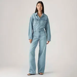 Macacão Jeans Levi's® Baggy Lavagem Clara Manga Longa - XL USA | GG BR