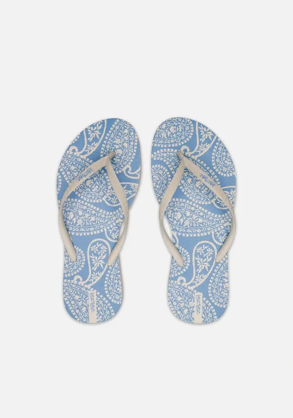 Chinelo Feminino Com Tiras Finas E Estampa ORNAMENTOS AZUL 33/4