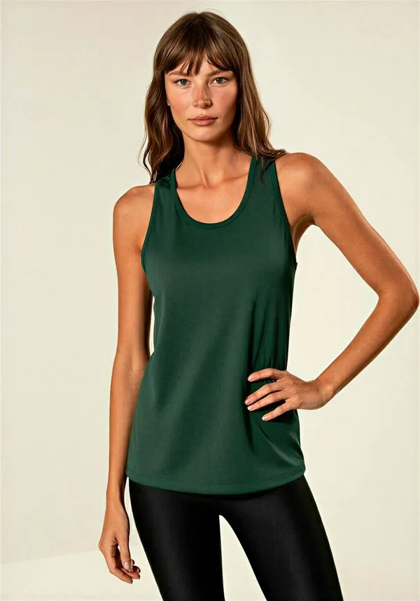 Blusa Regata Com Proteção Solar E Decote Redondo Move VERDE GG