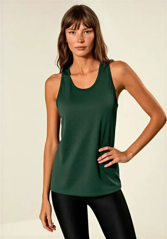 Blusa Regata Com Proteção Solar E Decote Redondo Move VERDE GG