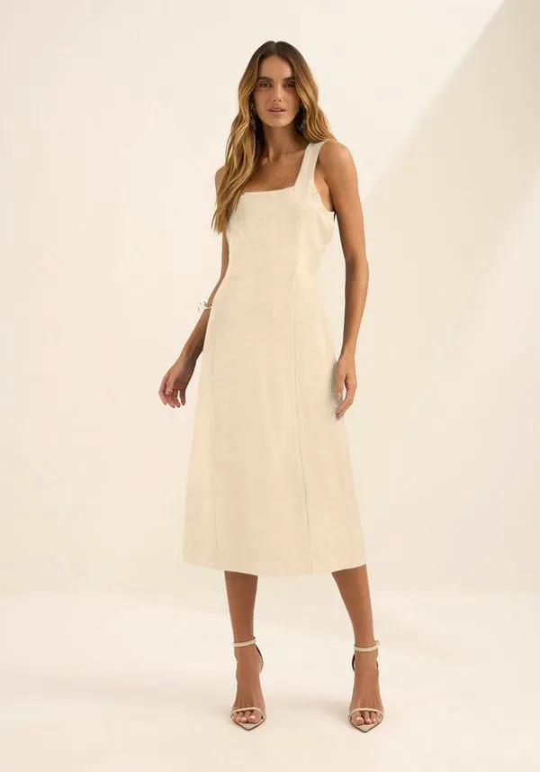 Vestido Chá Em Alfaiataria BEGE MOHAIR GG