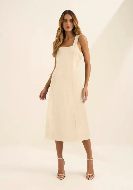 Vestido Chá Em Alfaiataria BEGE MOHAIR GG