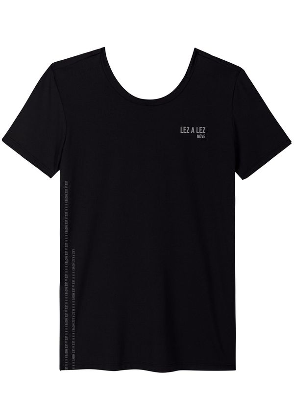 Blusa De Mangas Curtas Com Estampa E Proteção Solar Move PRETO REATIVO PP