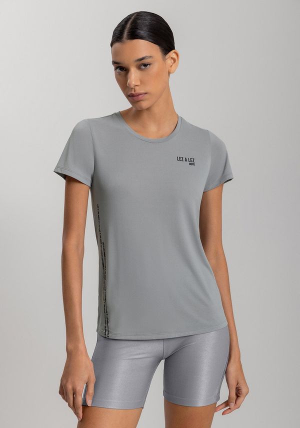 Blusa De Mangas Curtas Com Estampa E Proteção Solar Move CINZA LAVANDER BLUSH PP