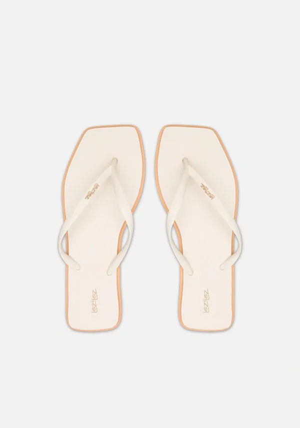 Chinelo Feminino De Tiras Com Frente Quadrada BEGE ALHAMBRA 33/4