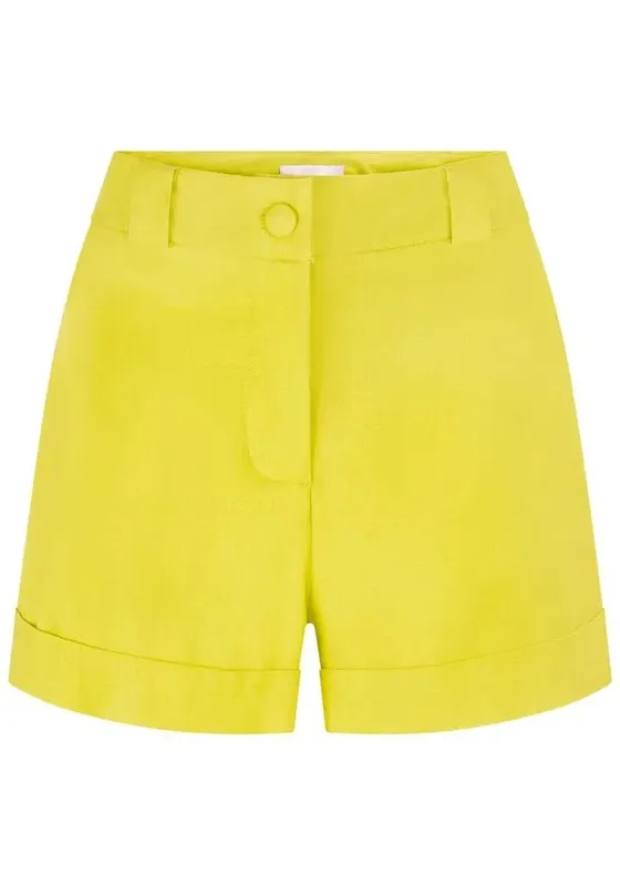 Shorts Alfaiataria em Linho com Cintura Alta VERDE PING PP