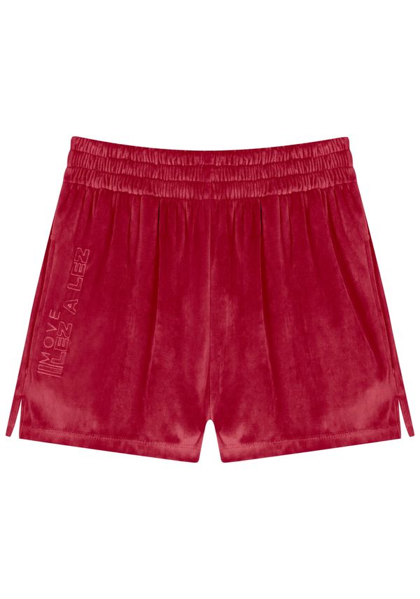 Shorts Curto Com Cintura Alta E Cós Elástico Em Plush Move VERMELHO QUIRIBATI PP