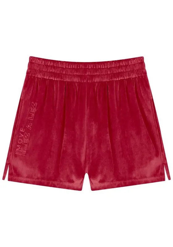 Shorts Curto Com Cintura Alta E Cós Elástico Em Plush Move VERMELHO QUIRIBATI PP