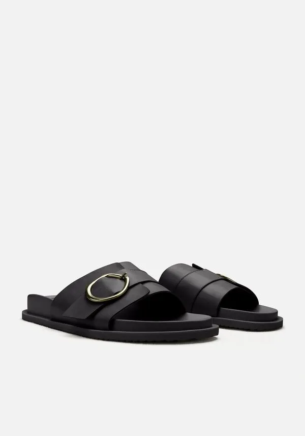 Rasteira Slide Com Enfeite Afivelado PRETO 34