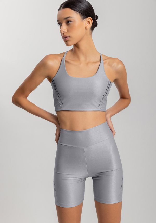 Bermuda Shine De Cintura Alta Com Proteção Solar Move CINZA LAVANDER BLUSH GG