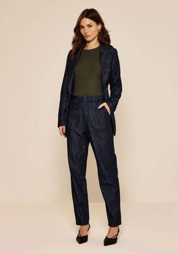Calça Jeans Mom De Cintura Alta Em Alfaiataria JEANS 42