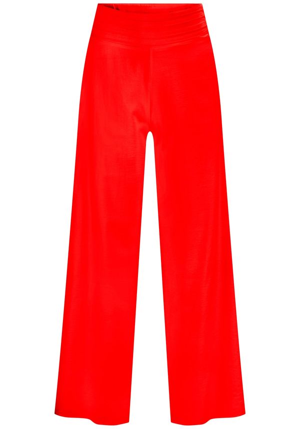 Calça Reta Alfaiataria Cintura Alta com Detalhe Cós VERMELHO REDDISH P