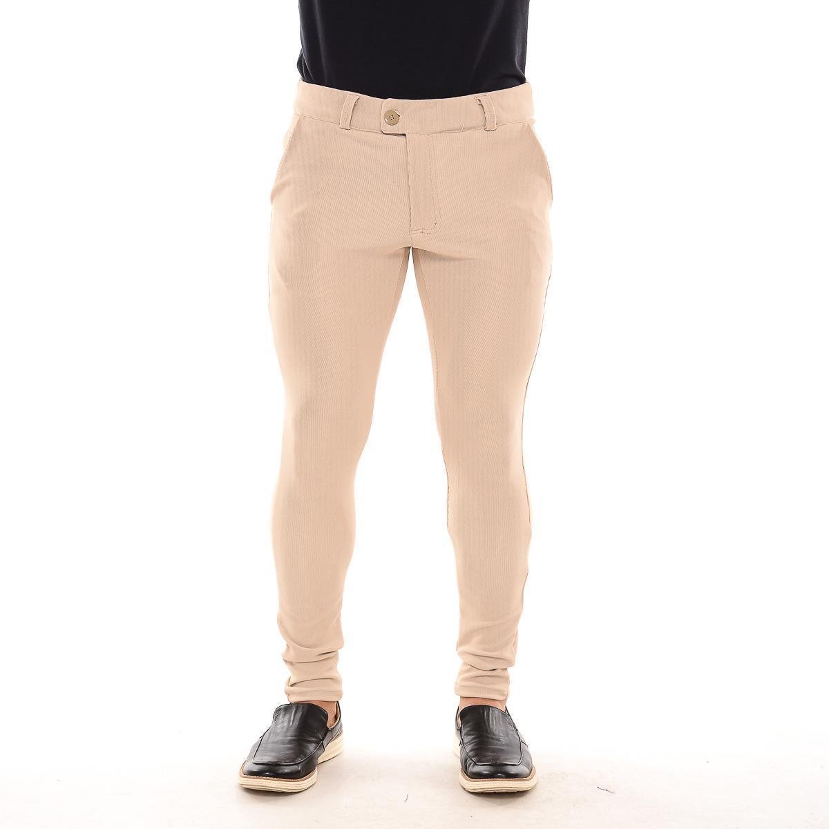 Calça Masculina Super Skinny em Bengaline Canelado
