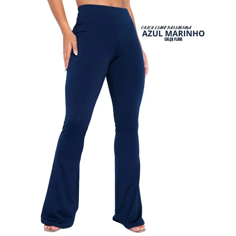Calça Flare Feminina Boca De Sino Bailarina Cintura Alta Pronta Entrega