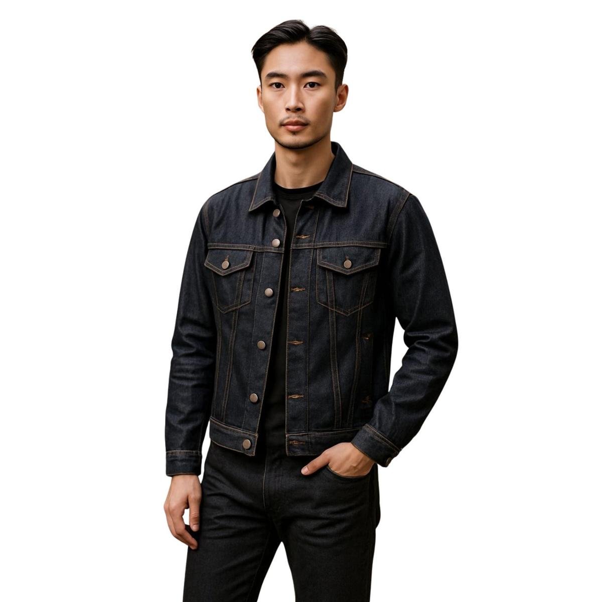 Jaqueta Jeans Preta Masculina