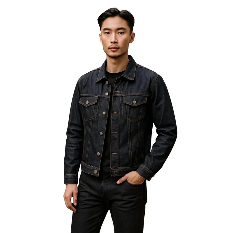 Jaqueta Jeans Preta Masculina