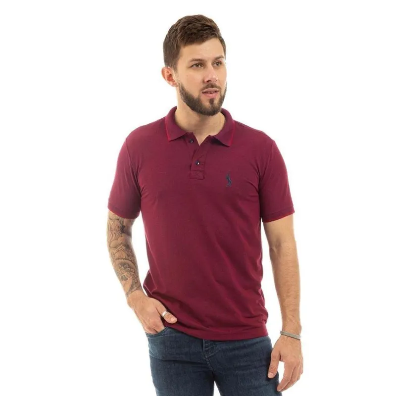 Camisa Polo John Pull Masculina Algodão Manga Curta Casual