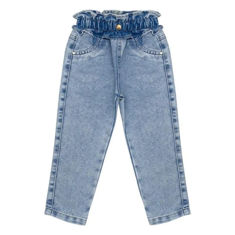 Calça Infantil Look Jeans Elástico Reta Jeans - 01 - UNICA