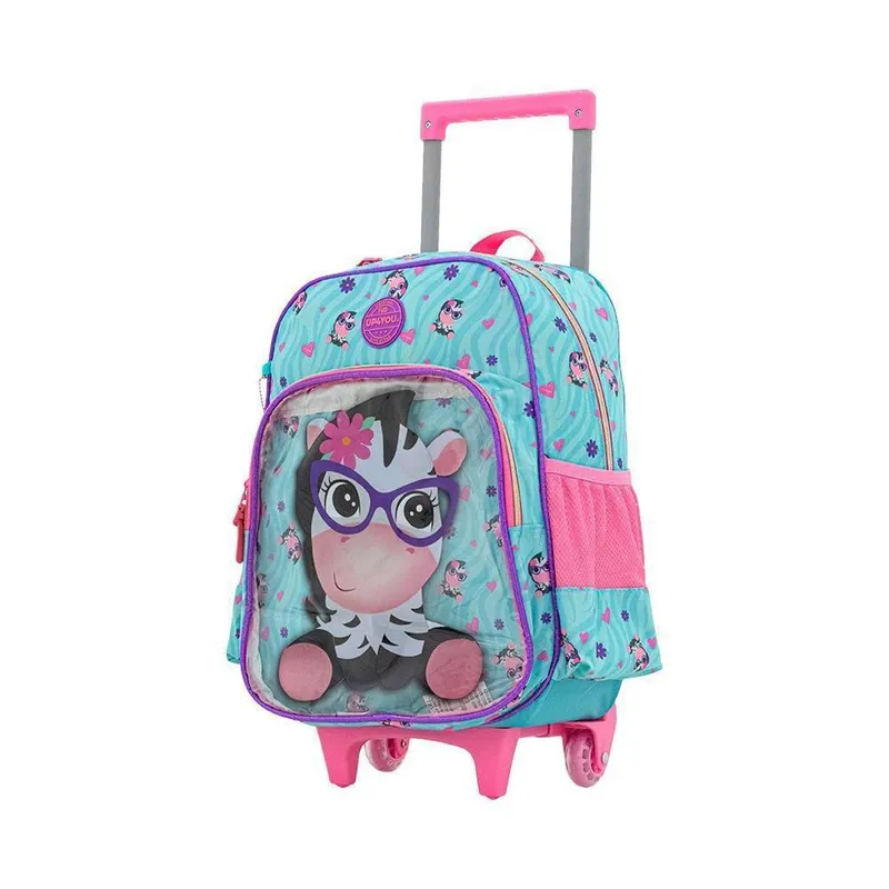 Mochila Carrinho Azul Kids Baby Animals | Luxcel