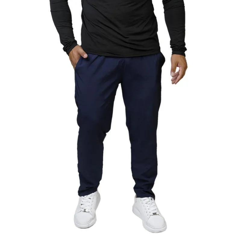 Calça masculina esportiva Slim Jogger zíper na barra