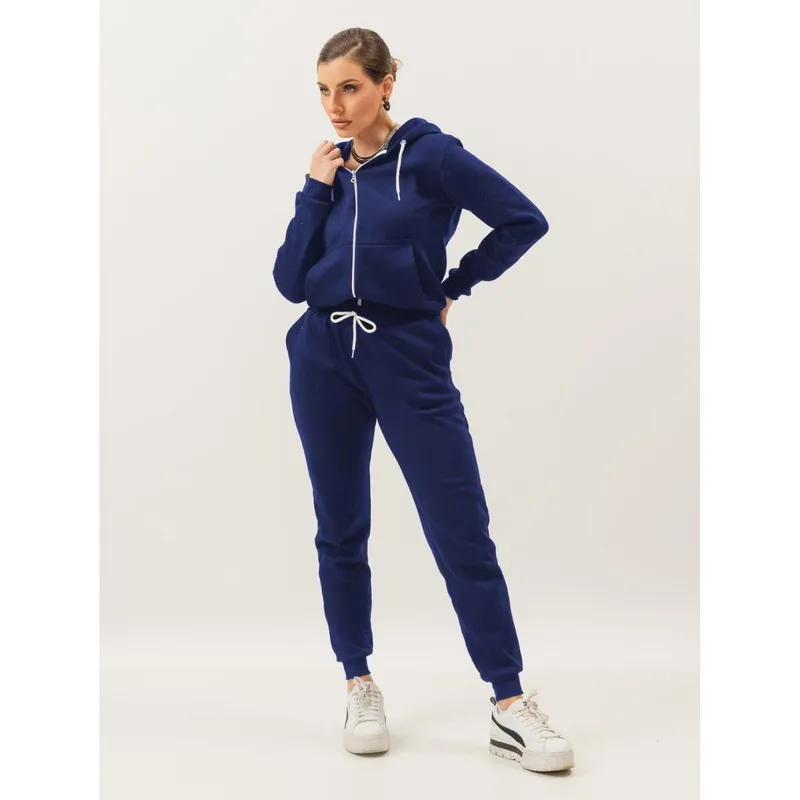 Conjunto abrigo de Frio Outono Blusa e Calça Inverno Agasalho Touca