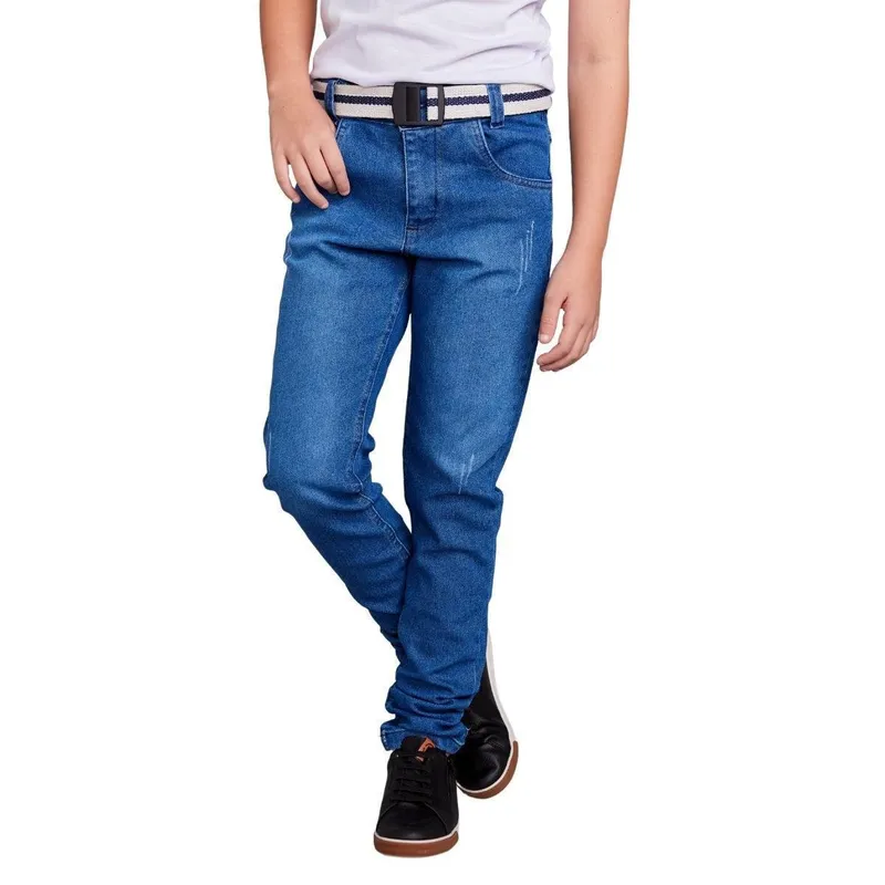Calça Infantil Skinny Menino Jeans e Sarja