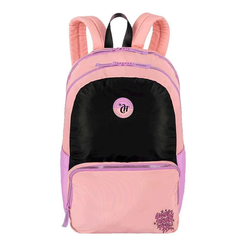 Mochila Sestini 2 Comp Capricho Block Pessego 23L Feminino