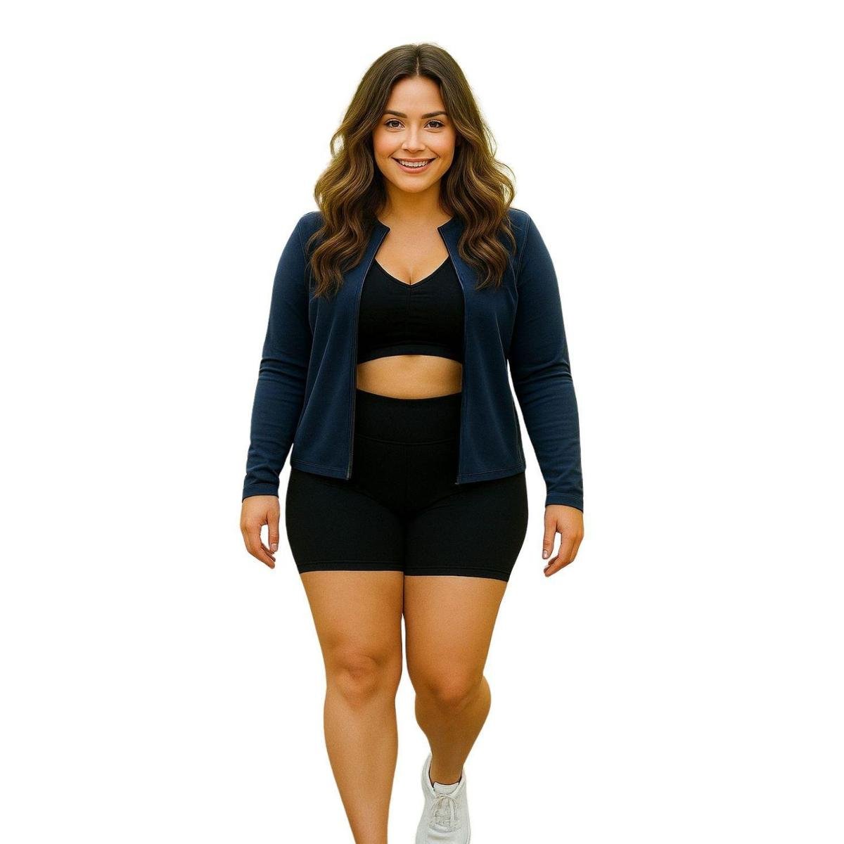 Casaco Camisa Sem Zíper Proteção UV FPU50 Feminino Plus Size