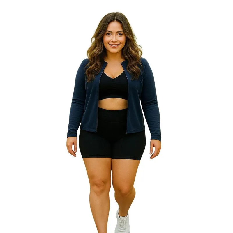 Casaco Camisa Sem Zíper Proteção UV FPU50 Feminino Plus Size