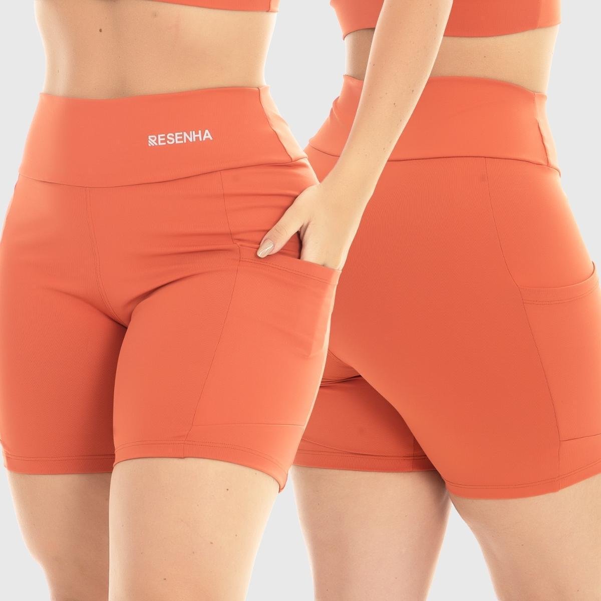 Short Fitness Poliamida Cós Alto Resenha Sport Conforto Academia Feminino Casual