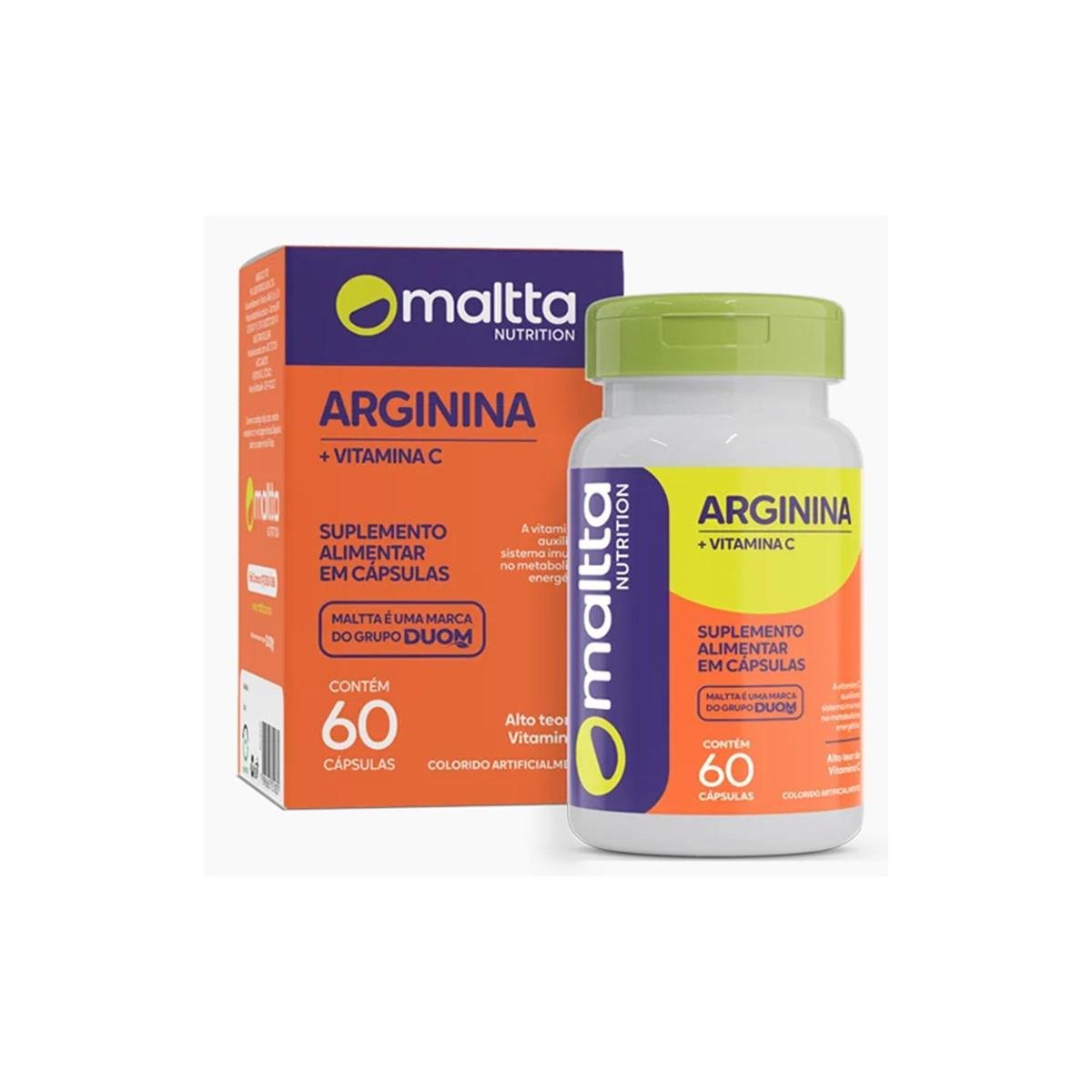 Arginina + Vitamina C 60 cápsulas Maltta