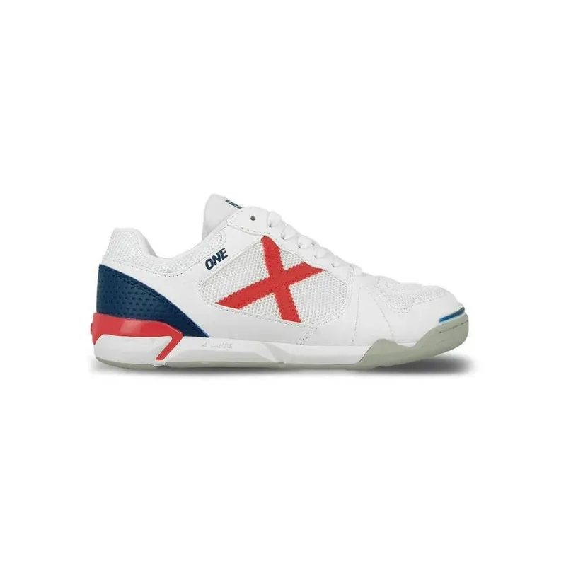 Chuteira Munich Futsal One 71 Jr Branco/Vermelho