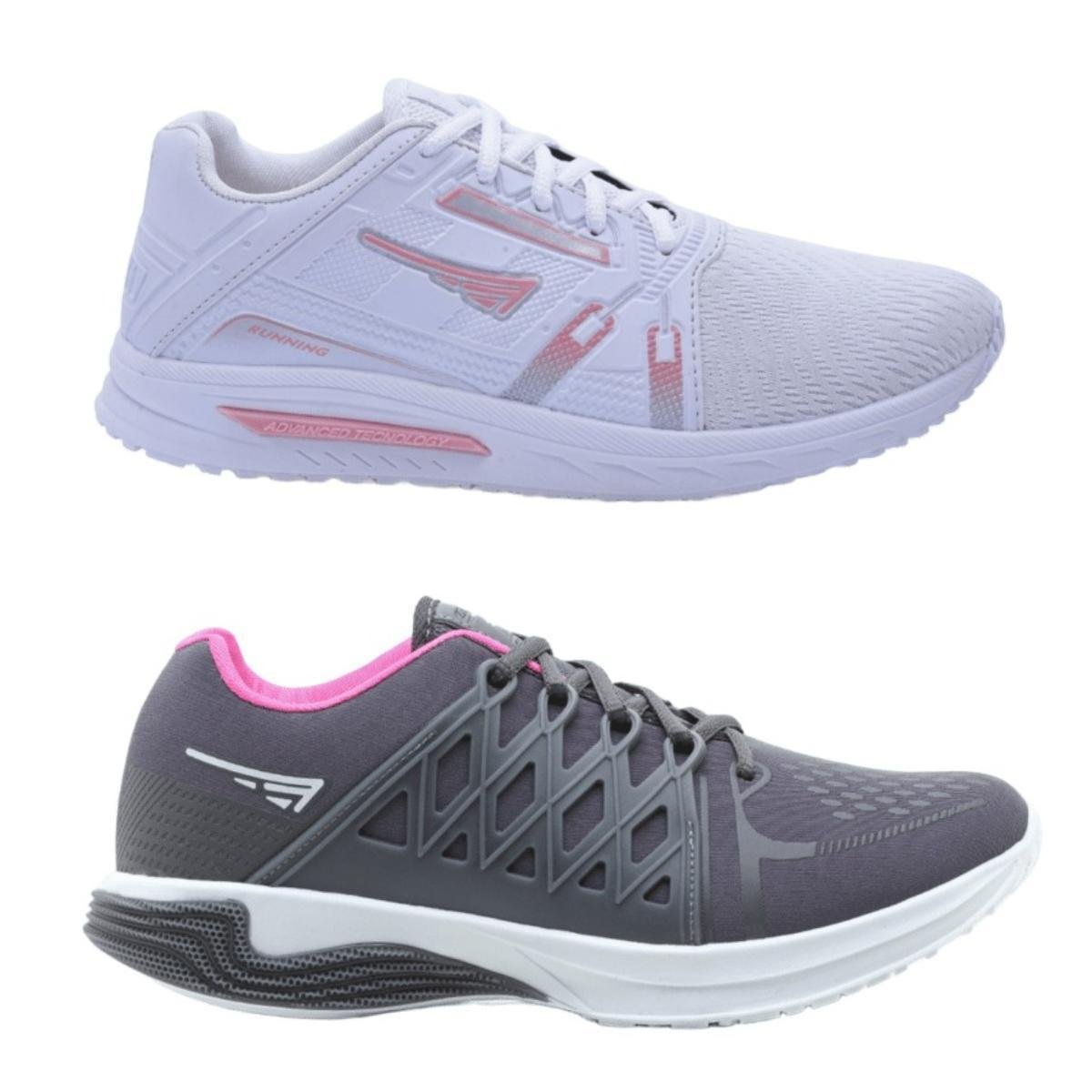 Kit 2 Pares Tênis Esportivo Feminino FXB Academia Conforto