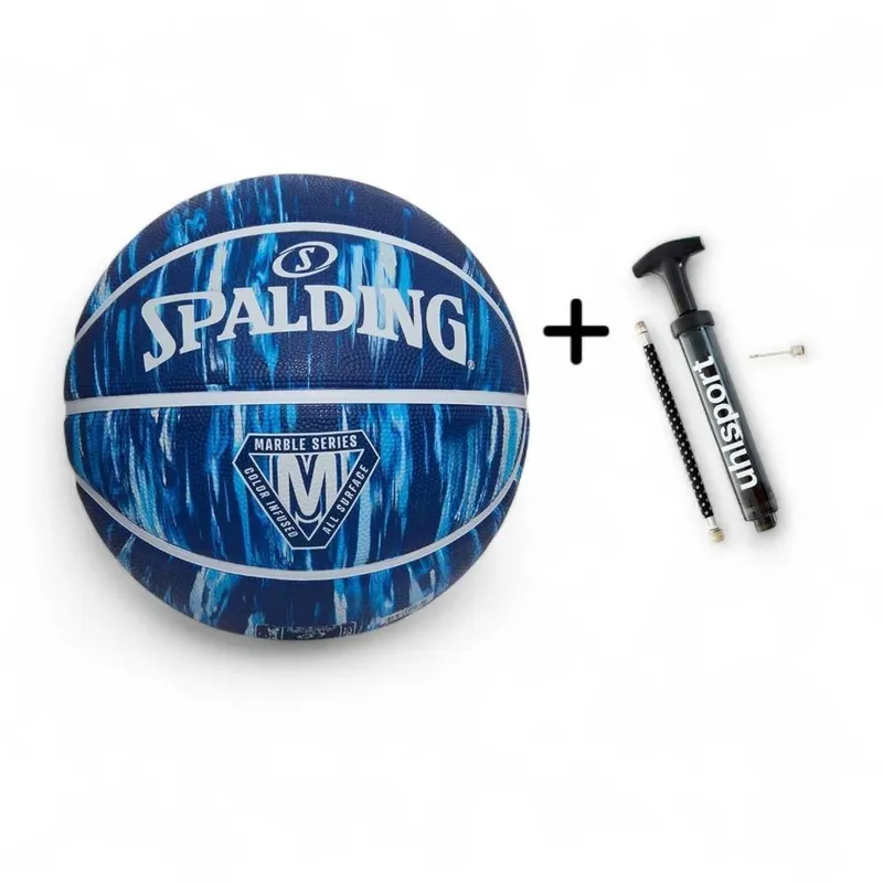 Bola De Basquete Spalding Marble bomba De Ar Azul Marinho