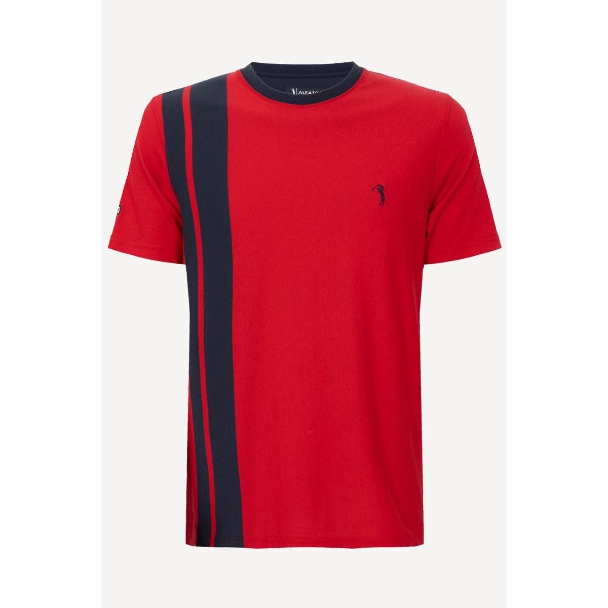 Camiseta Aleatory Listrada Verena Vermelho