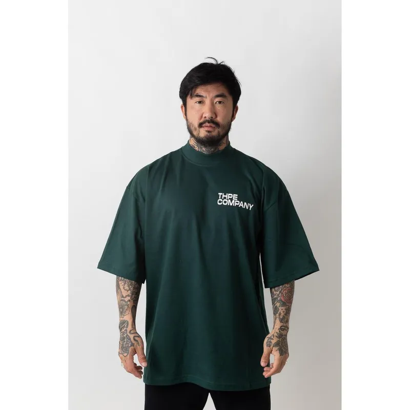 Camiseta Oversized Gola Alta Company Verde Escuro
