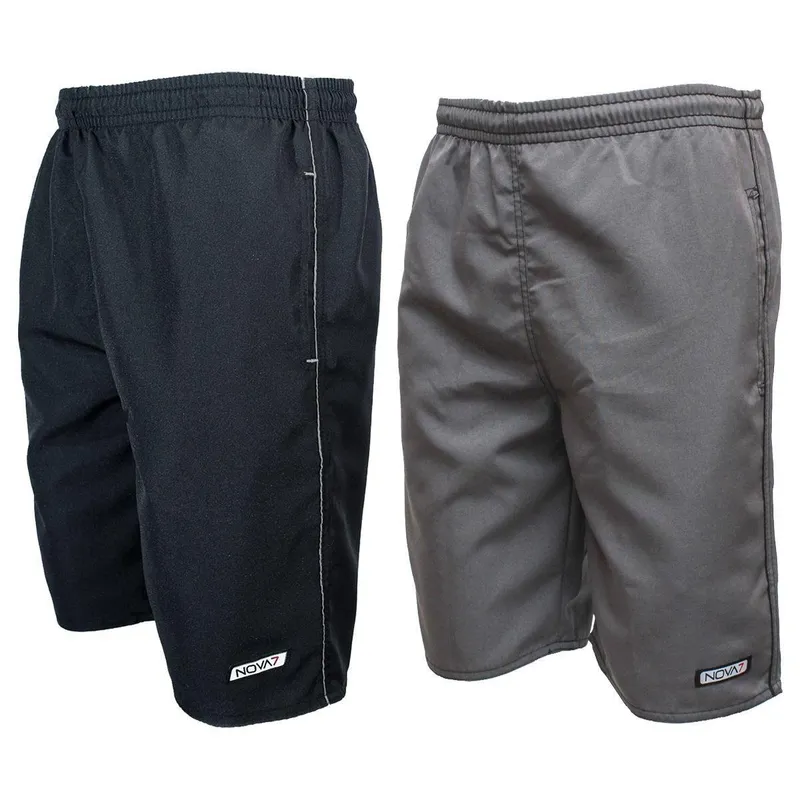 Kit 2 Bermuda Short Tactel Leve Macio Bolsos Listras Masculino Academia Esporte Atacado