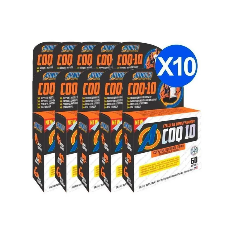 Kit 10un Coenzima Q10 200mg Arnold Nutrition 60 Softgels