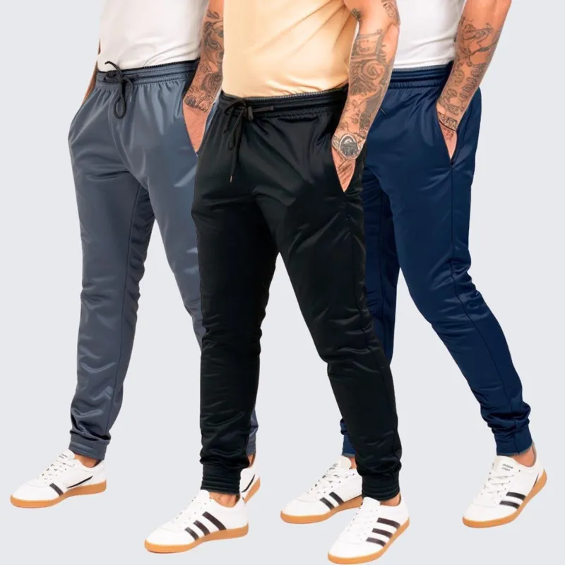 Kit 3 Calça Masculina Jogger Treino Academia Casual Esportiva Helanca