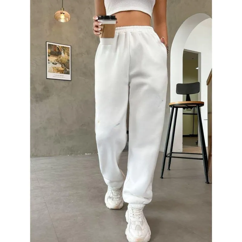 Calça Moletom Lisa Flanelada Esportiva Estilo Jogger
