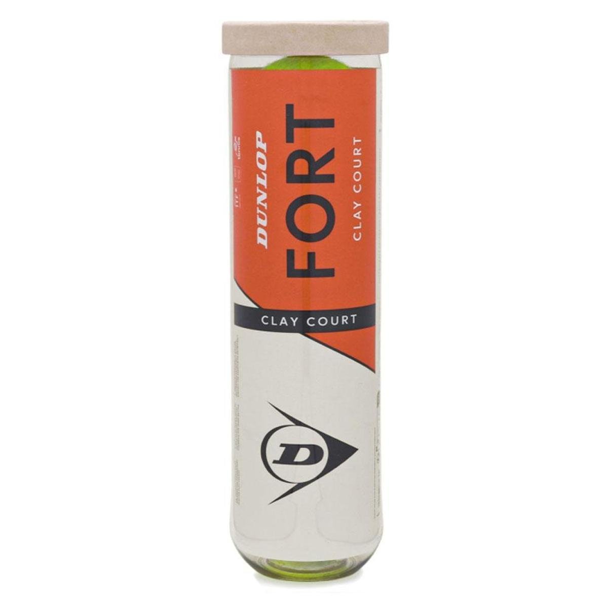 Bola de Tênis Dunlop Fort Clay Court Tubo Com 04 Bolas