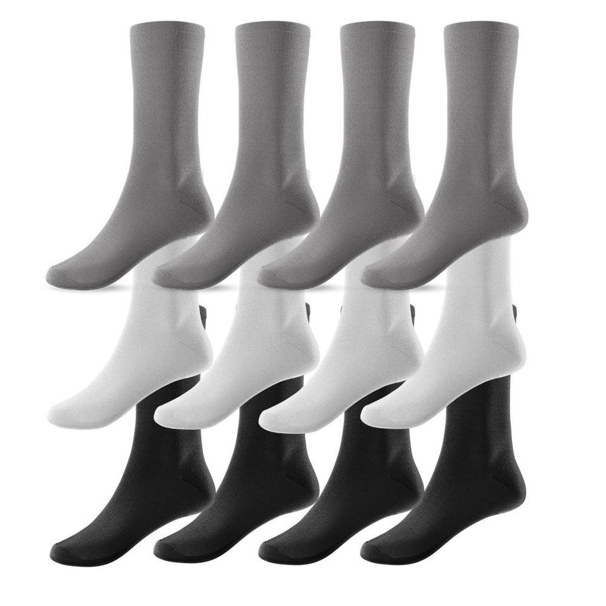 Kit 12 Pares de Meias Cano Alto 36 ao 46 Unissex