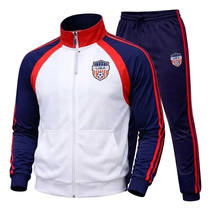 Agasalho Conjunto Estados Unidos Seleção Jaqueta Calça Copa Branco/Azul