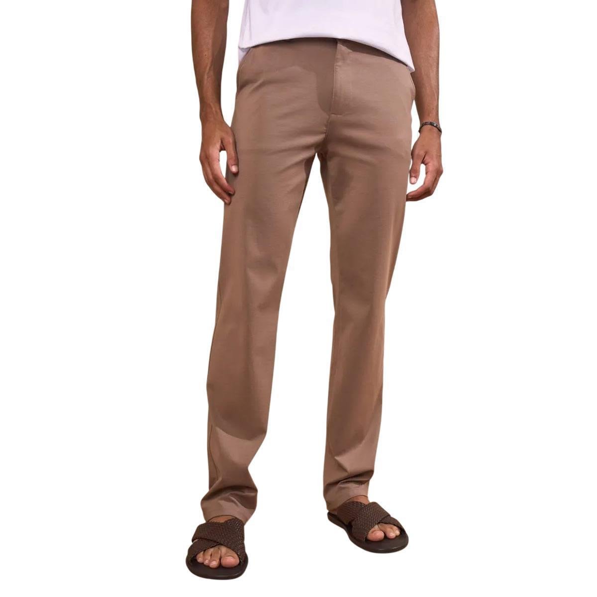 Calça Alfaiataria Masculina Lado Avesso Marrom Castanho LH20