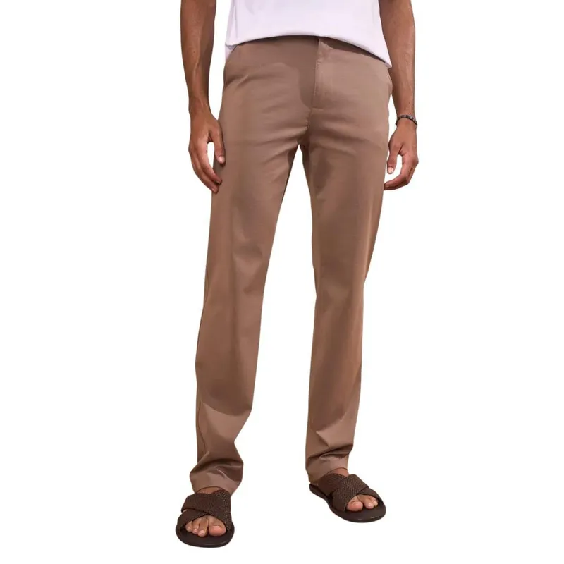 Calça Alfaiataria Masculina Lado Avesso Marrom Castanho LH20