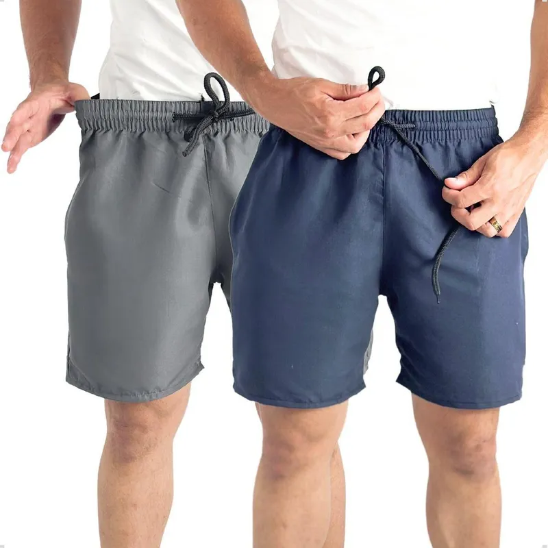 2 Short Treino Masculino Tactel Premium Bermuda Praia Academia Corrida