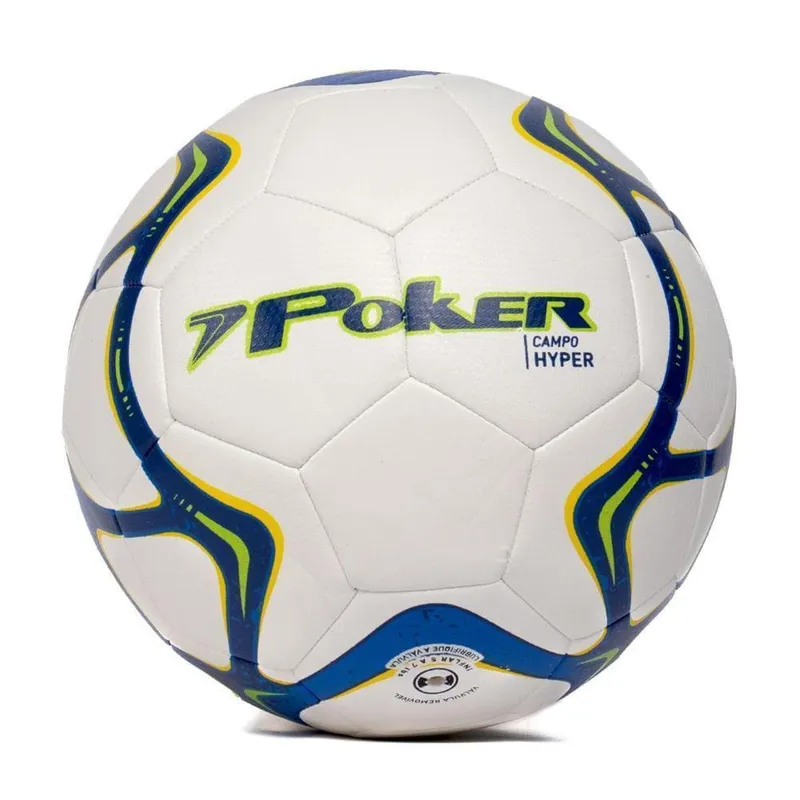 Bola de Futebol Campo Poker Pro 32 Gomos Hyper Branco/marinho